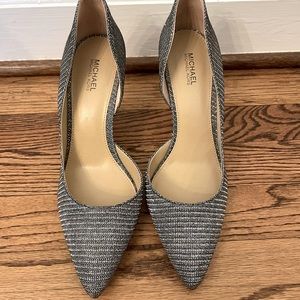 Michael Kors silver shimmer heels